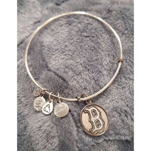 Alex & Ani Silver Tone  MLB Boston Red Sox Expandable  Bangle Bracelet